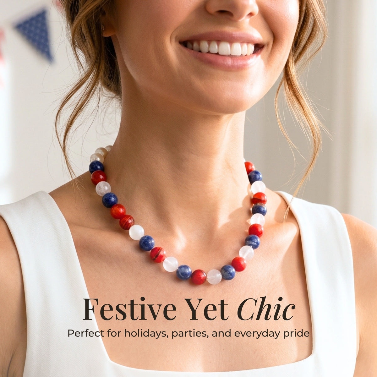 Collier de perles chunky America's 250