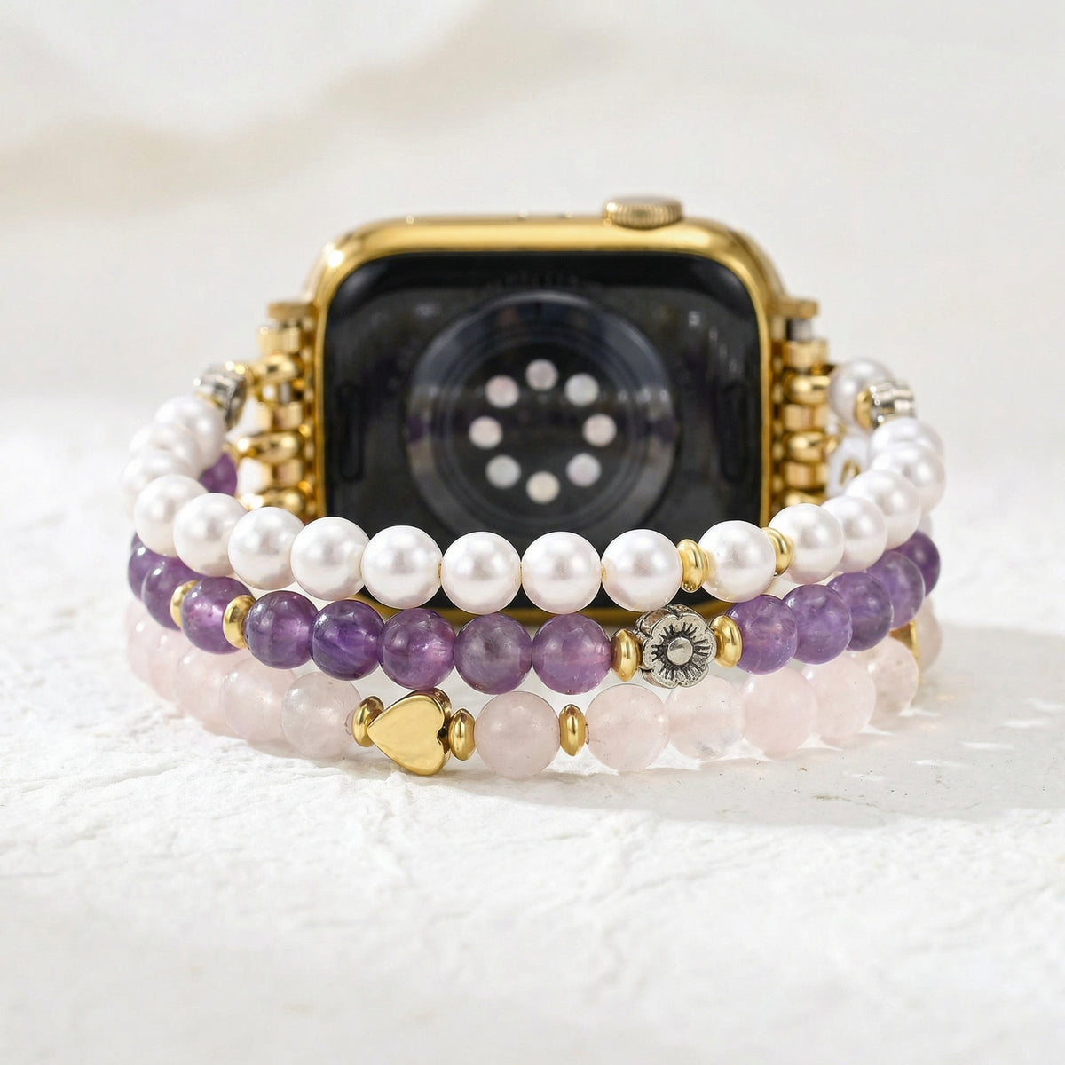Bracelet extensible Apple Watch Améthyste Amour Éternel