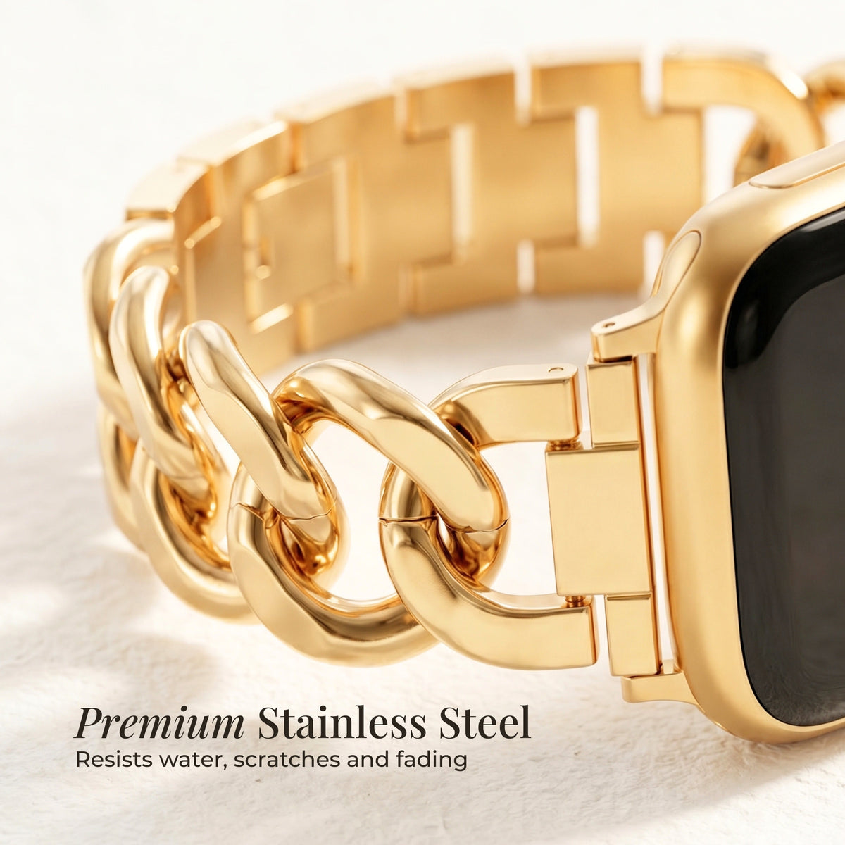 Bracelet Apple Watch de luxe en or tressé