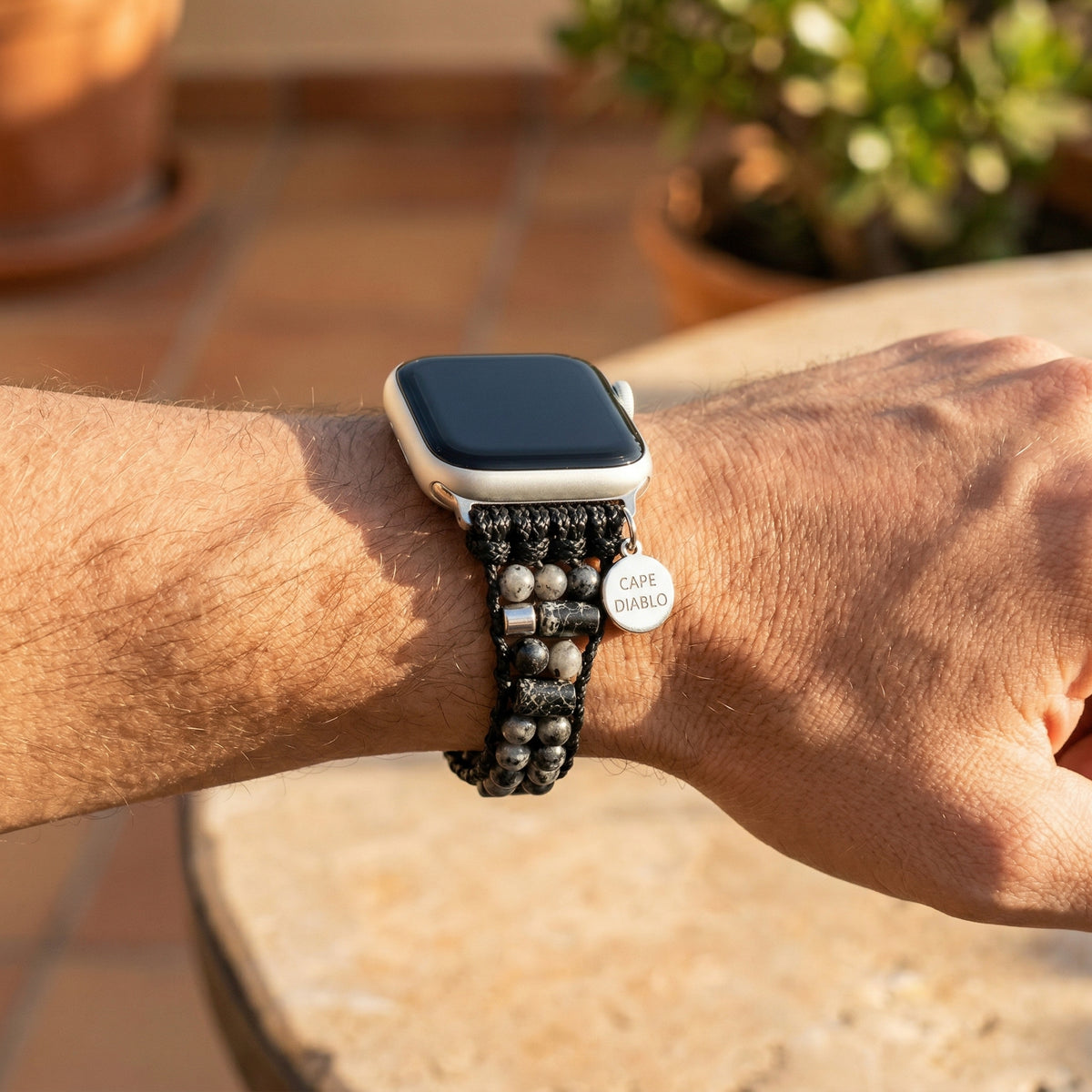 Bracelet actif pour Apple Watch en labradorite pour homme