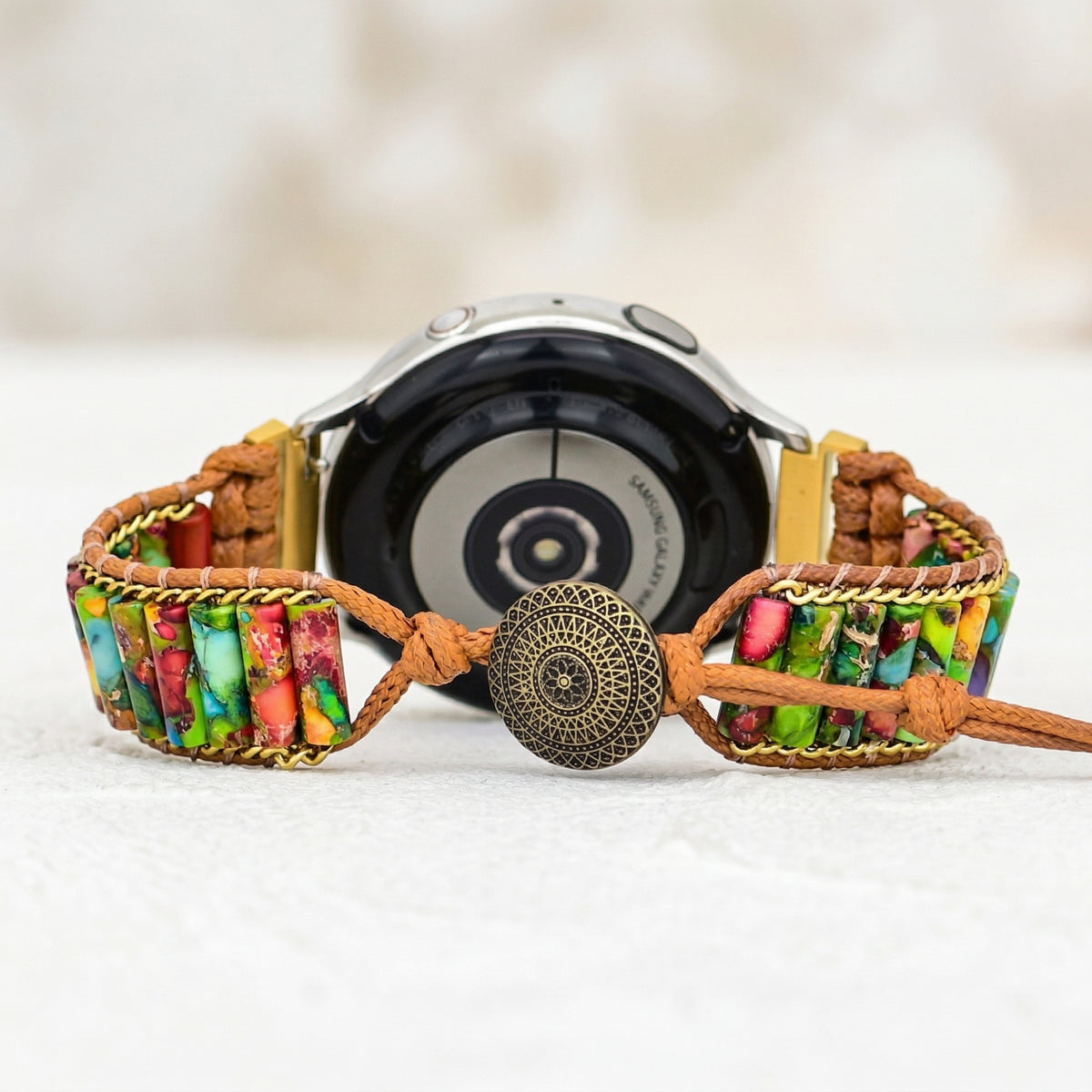 Bracelet de montre Samsung Galaxy en jaspe de la forêt tropicale