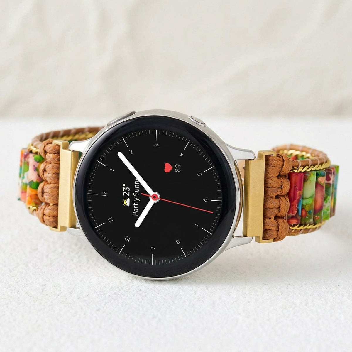 Bracelet de montre Samsung Galaxy en jaspe de la forêt tropicale