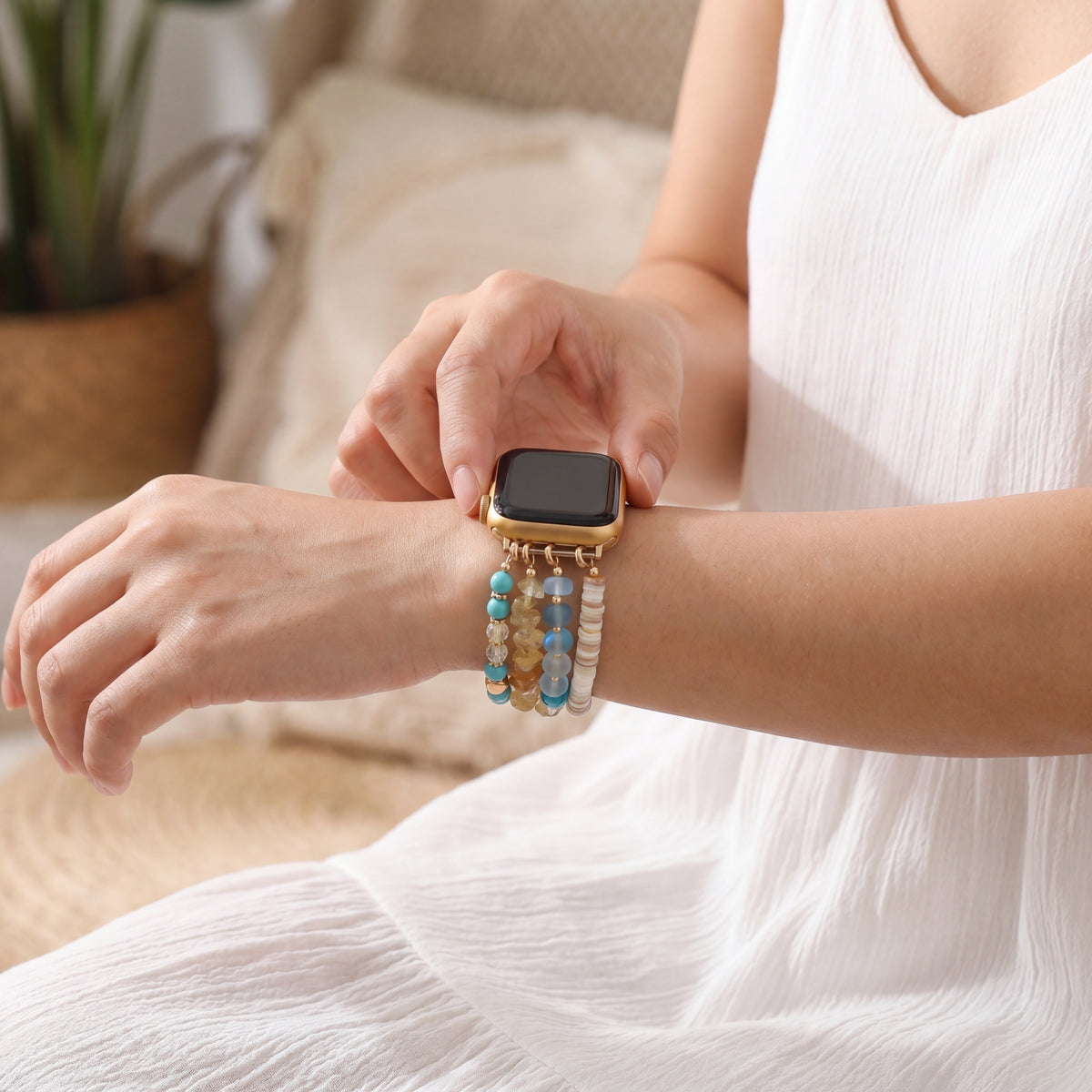 Bracelet Apple Watch extensible Seaside Glow
