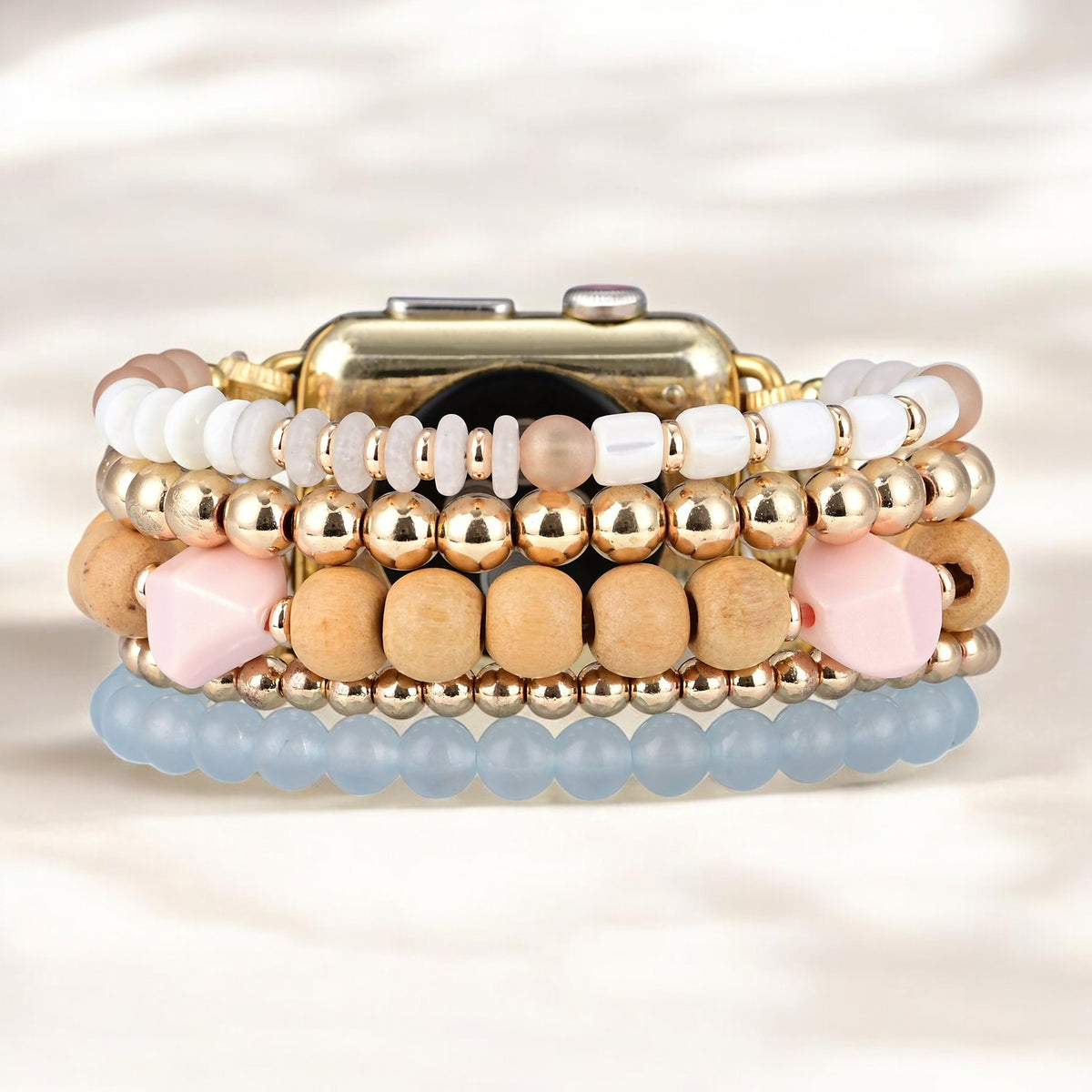 Bracelet Apple Watch extensible Abricot Brume