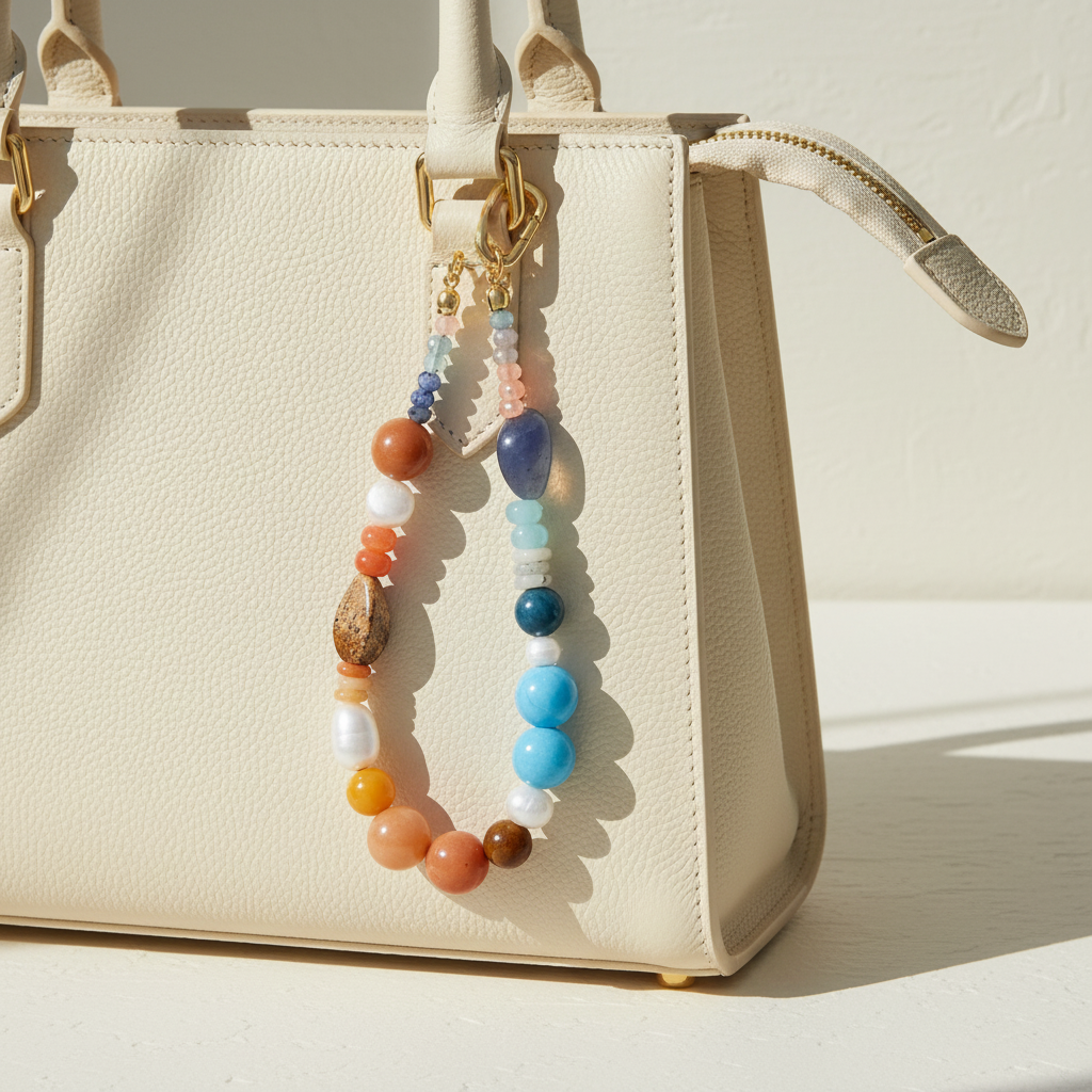 Charm de sac Harmonie en aventurine bleue