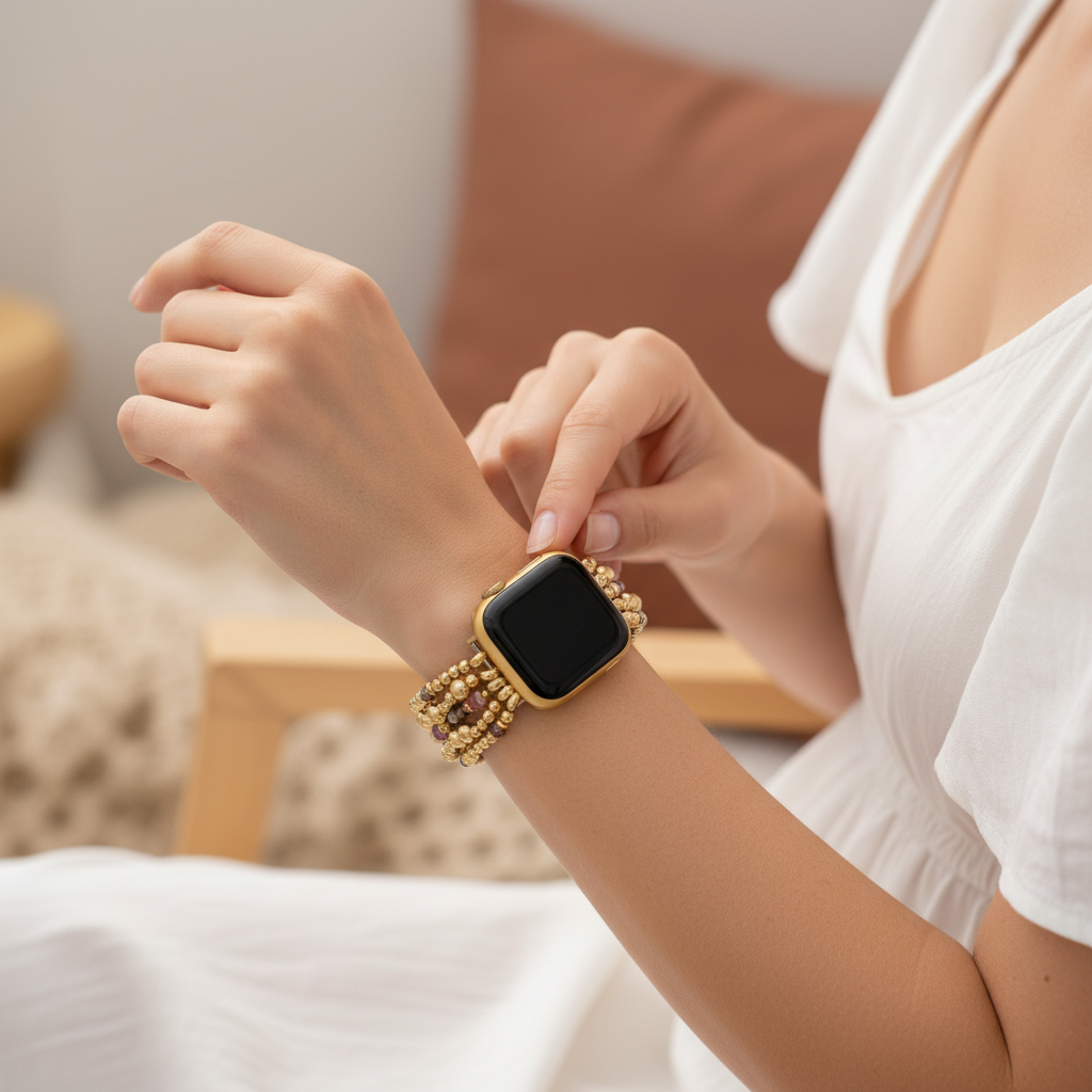 Bracelet extensible Apple Watch Fleur de Pêche