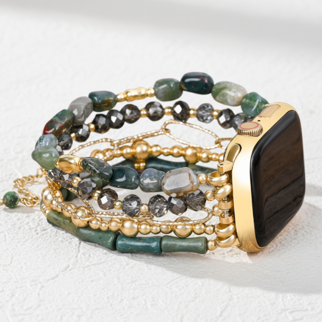 Bracelet extensible verdoyant doré pour Apple Watch