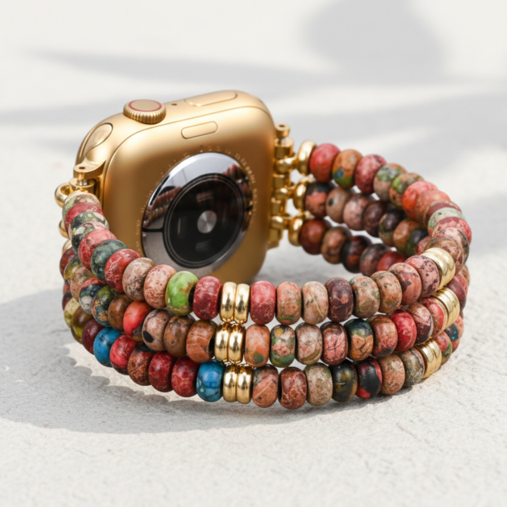 Bracelet extensible bohème kaléidoscope pour Apple Watch