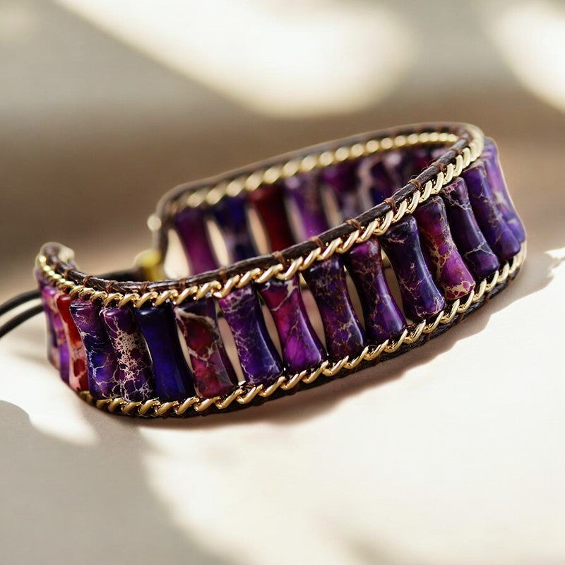 Bracelet Énergie Jaspe Pourpre Magique