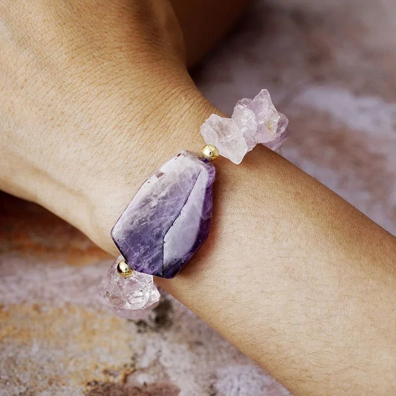 Bracelet élastique bohème Amethyst Haze
