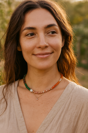 Collier en Pierre Naturelle Corail