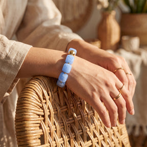 Bracelet épais bleu azur ciel