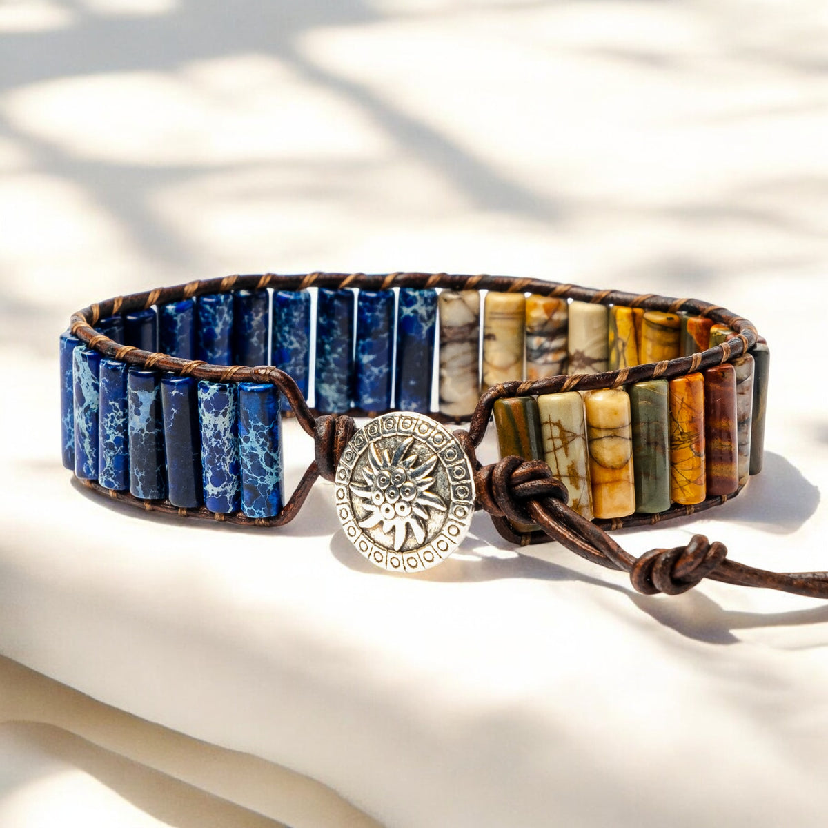 Bracelet en jaspe guerrier pour homme