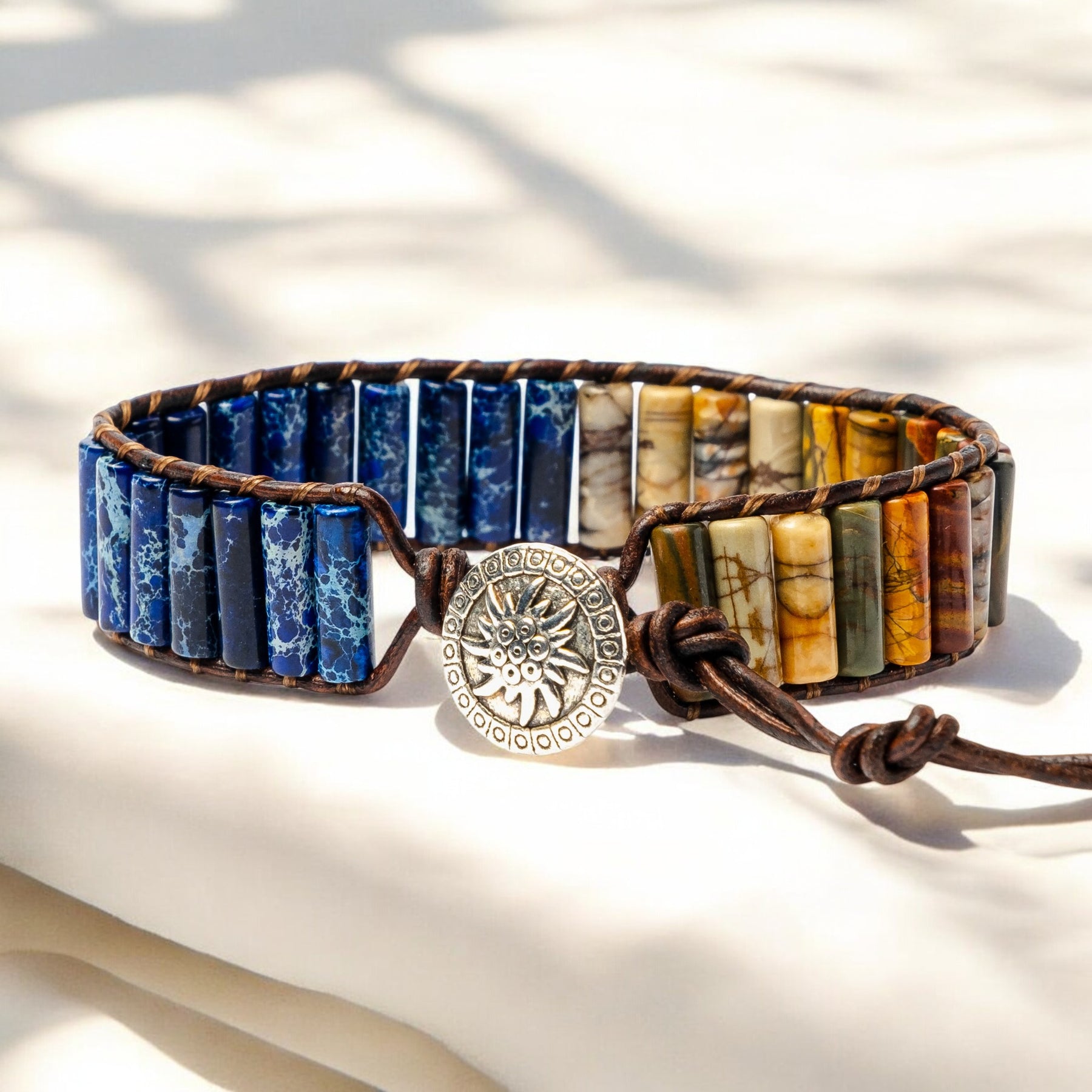 Bracelet en jaspe guerrier pour homme