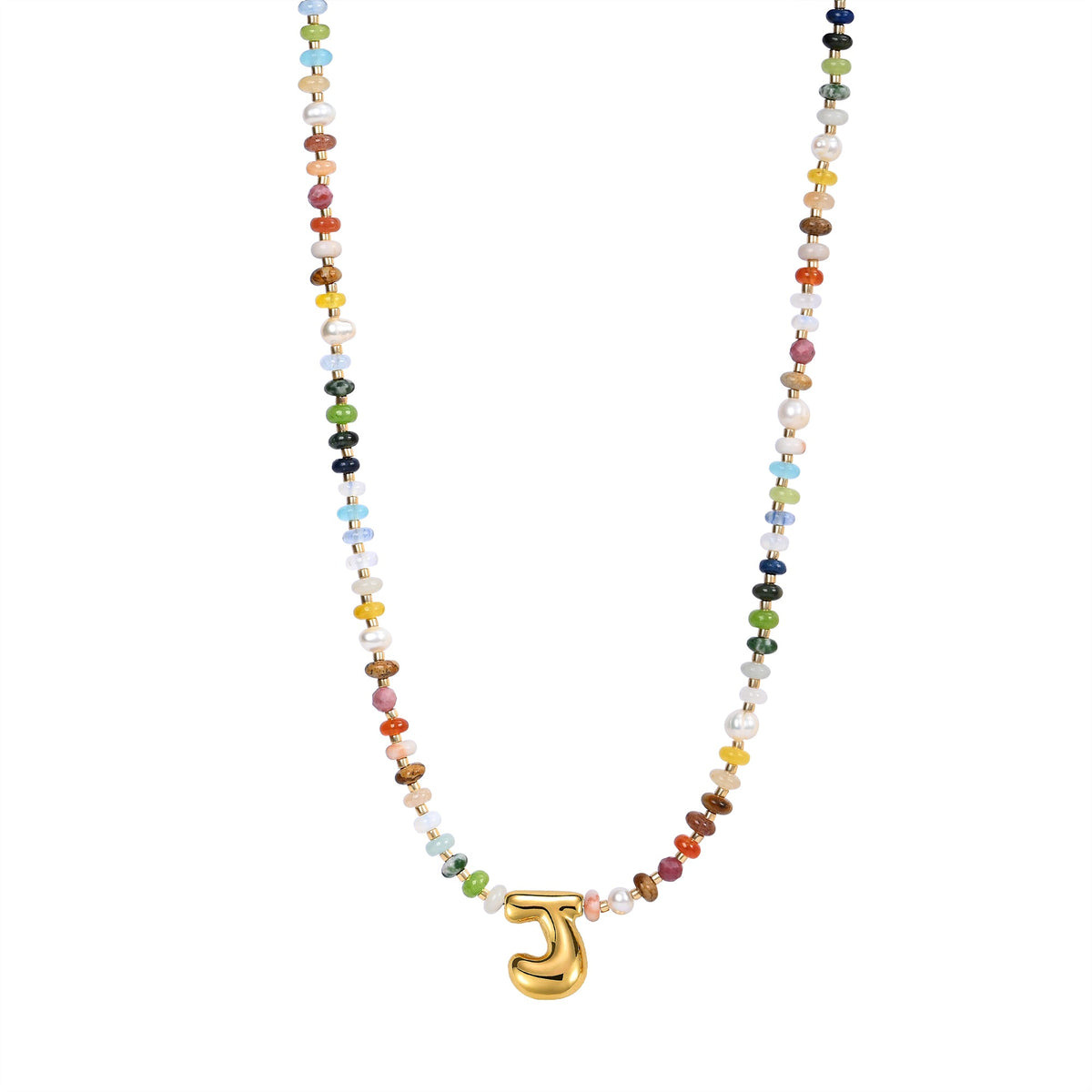 Collier Lettre Bulles Multicolore