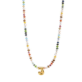 Collier Lettre Bulles Multicolore
