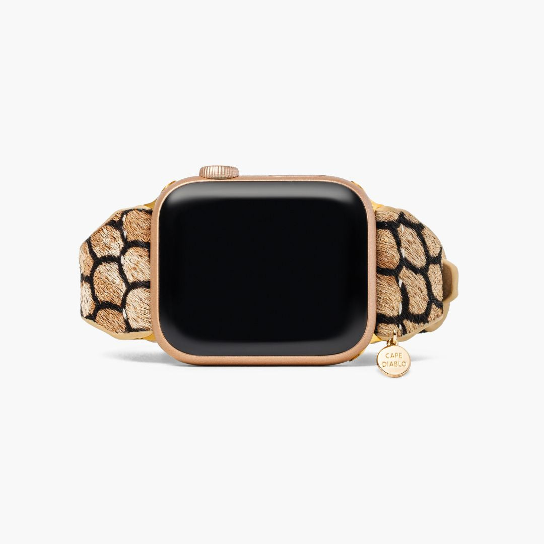 Bracelet Apple Watch en cuir écailles de minuit