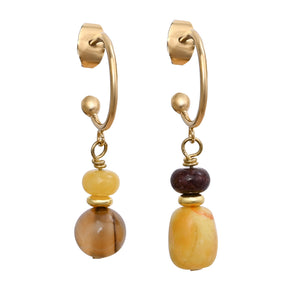 Boucles d'oreilles en agate dorée