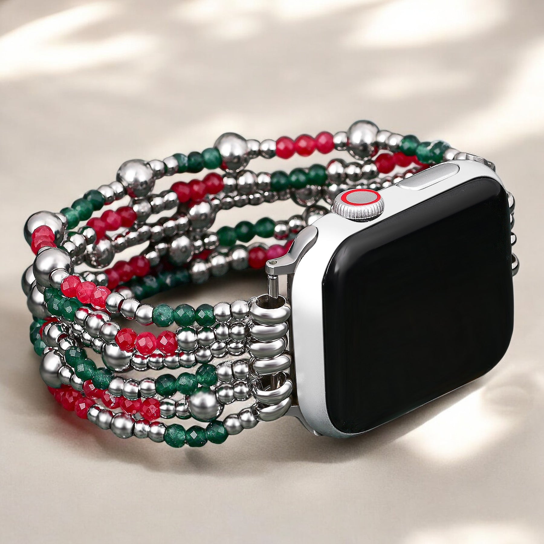 Bracelet extensible Apple Watch Élégance Argentée Festive