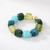 Bracelet chunky à maillons mixtes Vert-de-gris