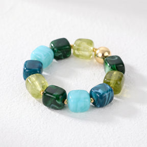 Bracelet chunky à maillons mixtes Vert-de-gris