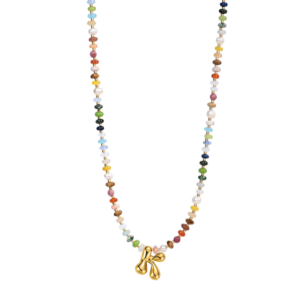 Collier Lettre Bulles Multicolore