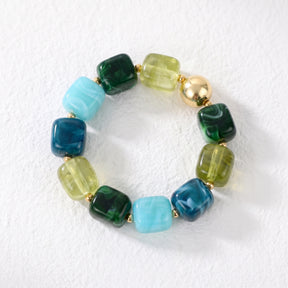 Bracelet chunky à maillons mixtes Vert-de-gris