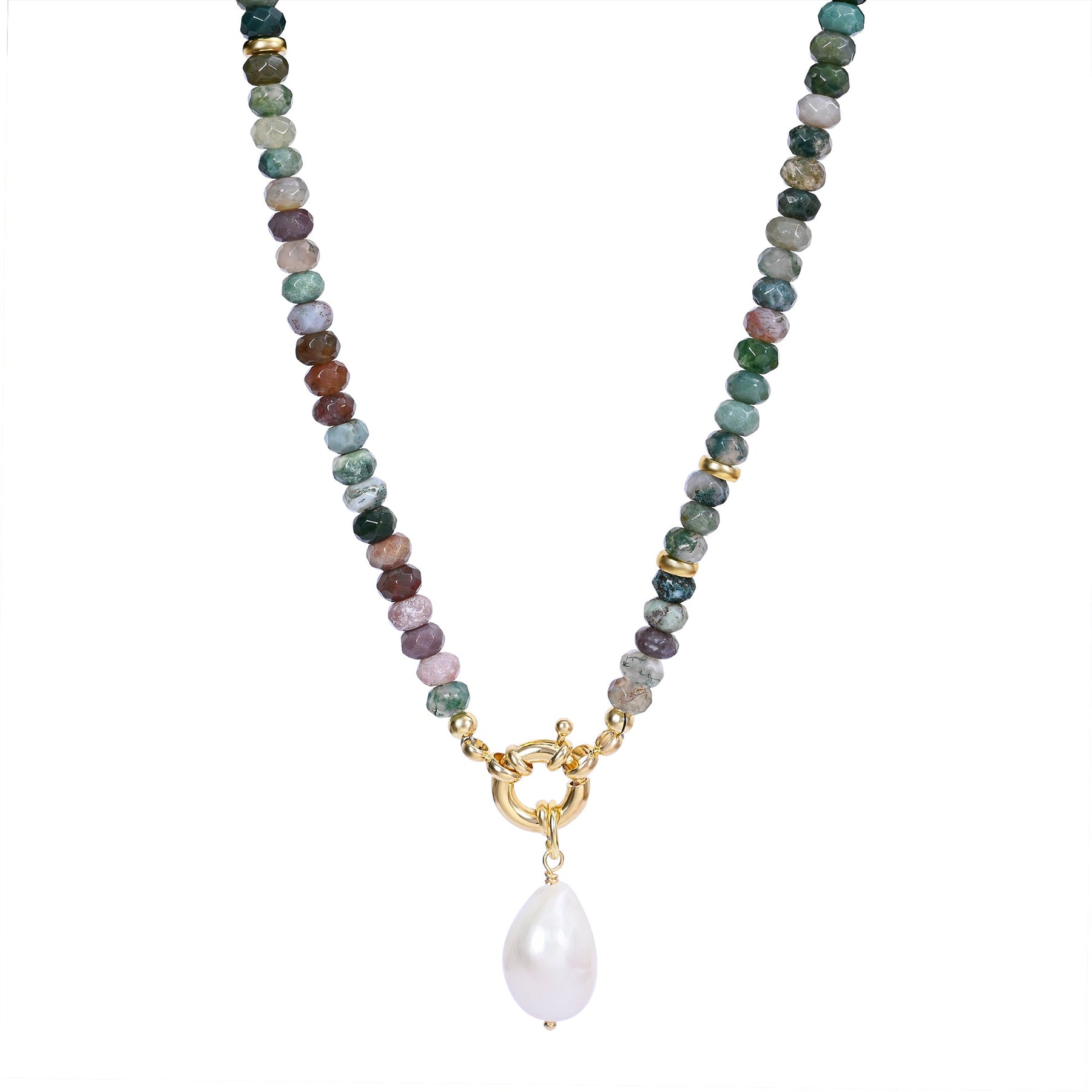 Collier pendentif perle d'agate