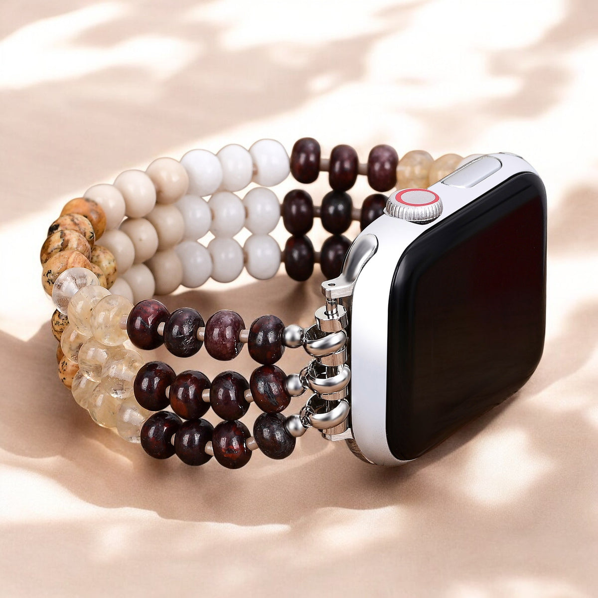 Bracelet en pierre de sable doré extensible Apple Watch