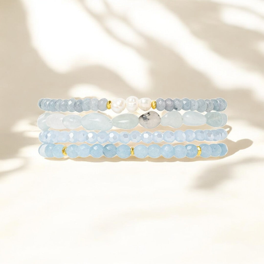 Bracelet Apple Watch Sérénité en jade aigue-marine