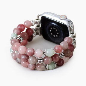 Bracelet Apple Watch extensible rose sombre