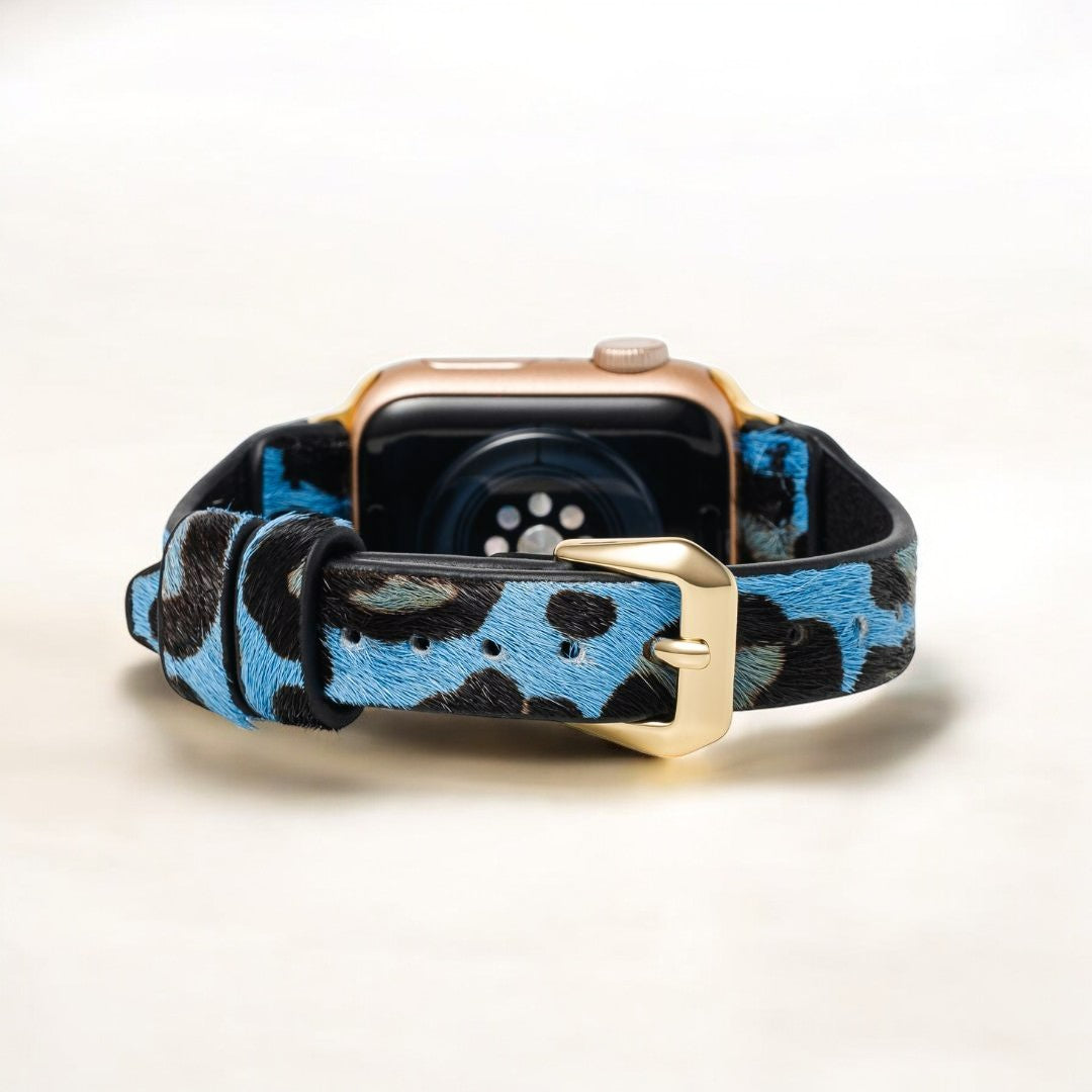 Bracelet Apple Watch en cuir Wild Azure