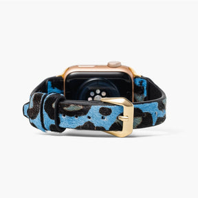 Bracelet Apple Watch en cuir azur sauvage