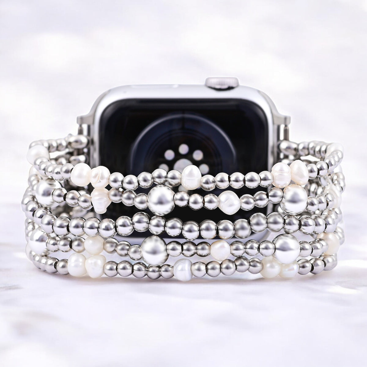 Bracelet extensible en perles scintillantes pour Apple Watch