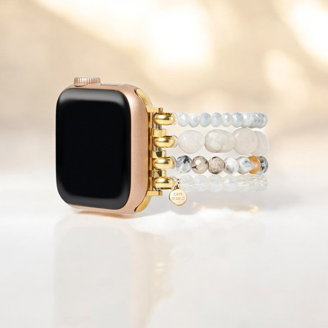 Bracelet Apple Watch Harmonie Agate au Clair de Lune
