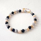 Collier gris épais à perles