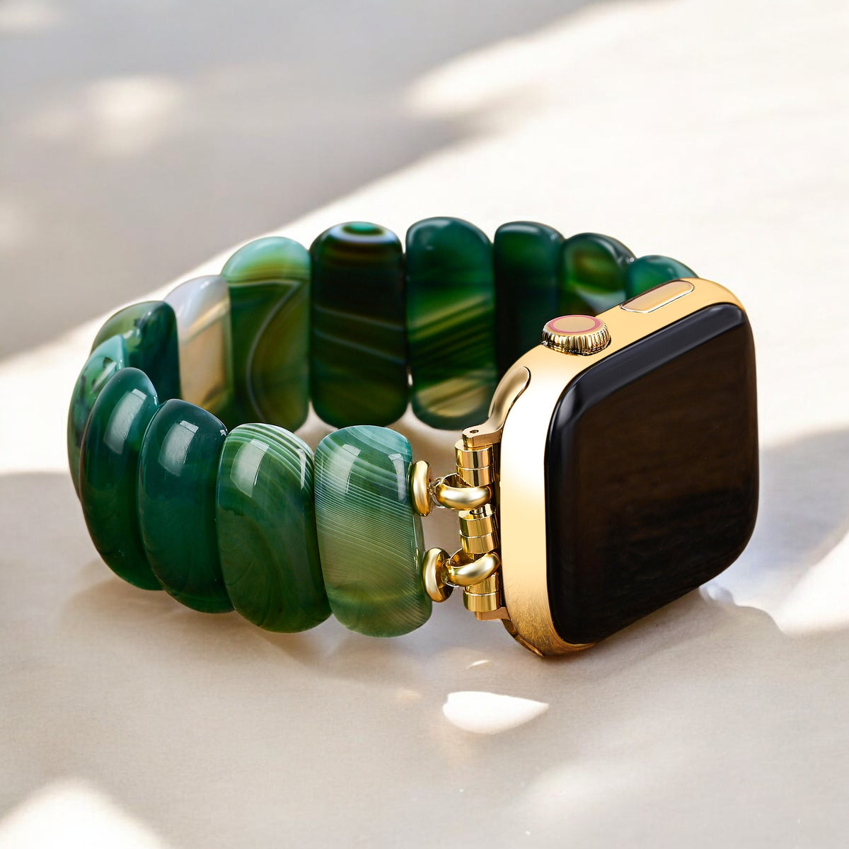 Bracelet extensible en agate Emerald Grove pour Apple Watch