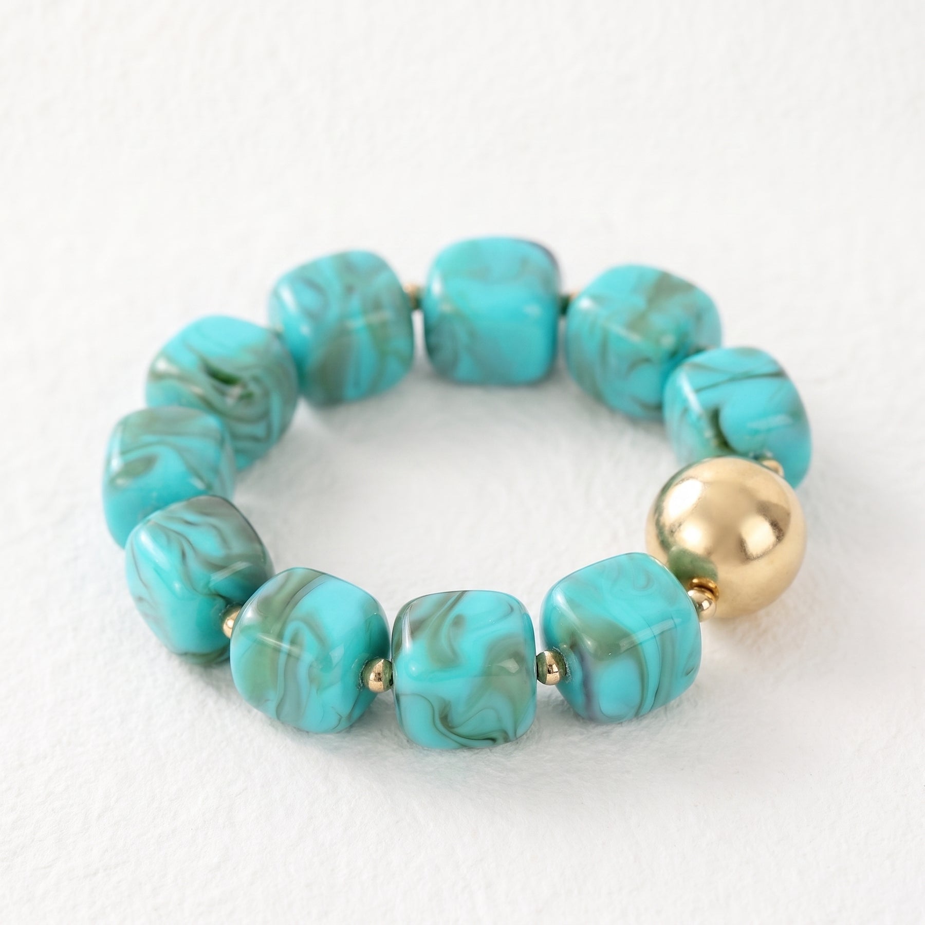 Bracelet turquoise Haven à grosses mailles