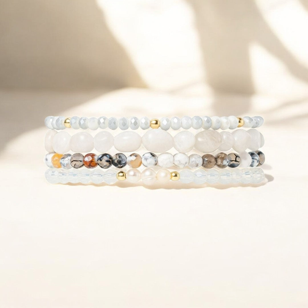 Bracelet Apple Watch Harmonie Agate au Clair de Lune