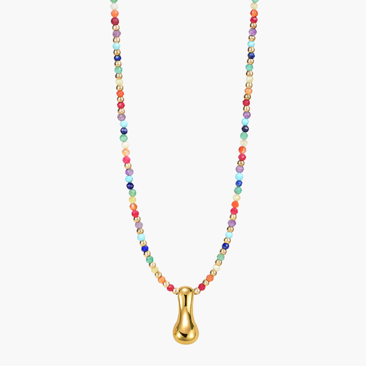 Collier Initial Bulle Arc-en-ciel