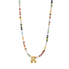 Collier Lettre Bulles Multicolore