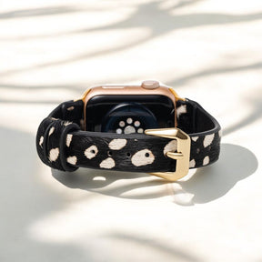 Bracelet Apple Watch en cuir Safari monochrome