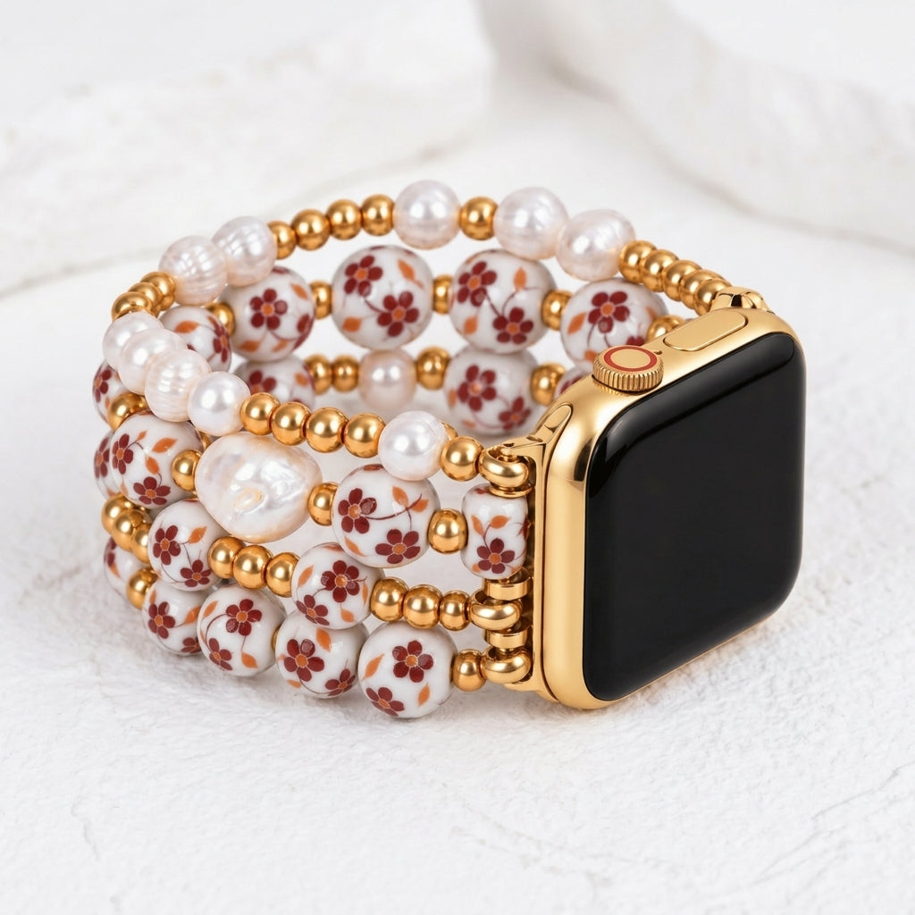 Bracelet Apple Watch Porcelain Garden Autumn Blossom