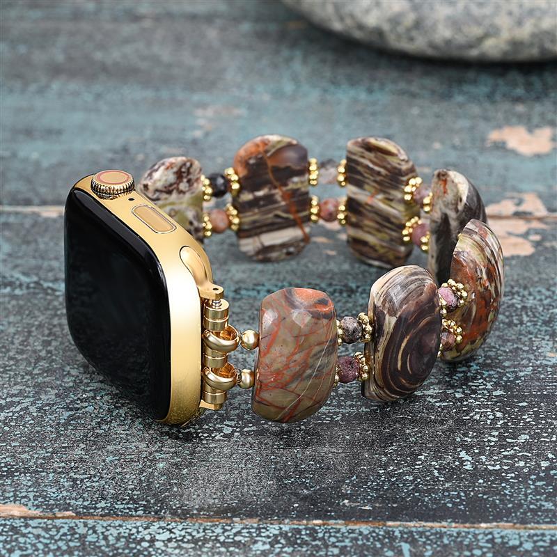 Bracelet extensible en jaspe Horizon du Désert pour Apple Watch