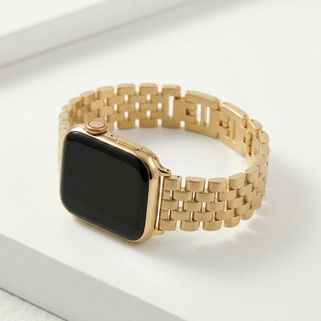 Bracelet Apple Watch de luxe chic doré