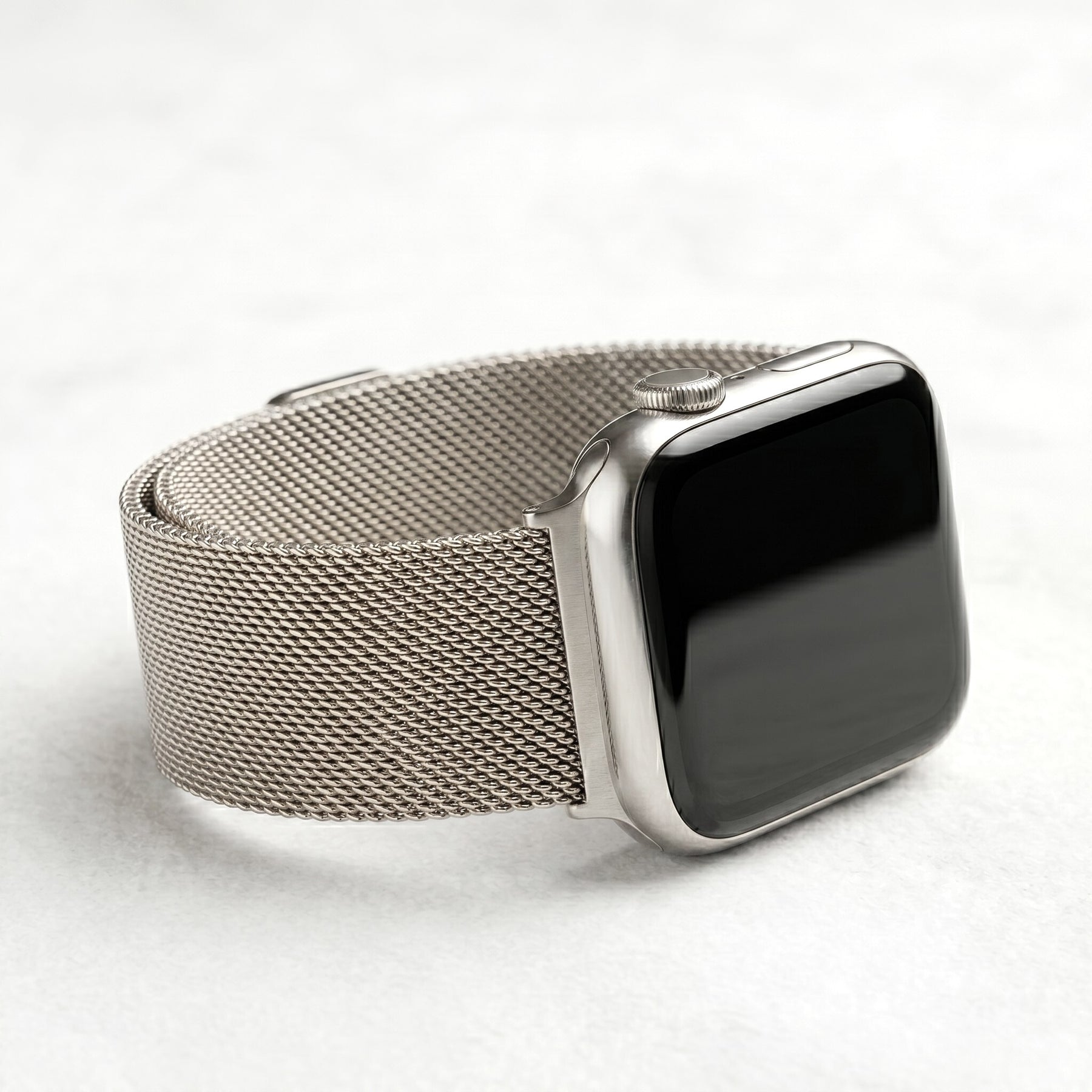 Bracelet Apple Watch de luxe en acier platine