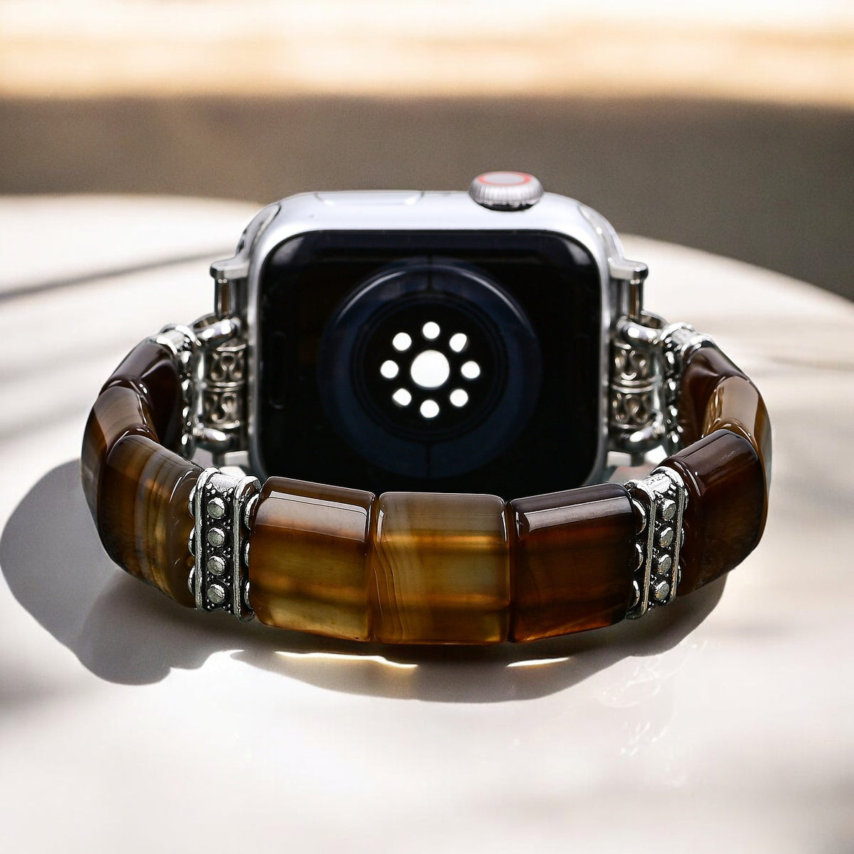 Bracelet Apple Watch en agate de dune éthérée