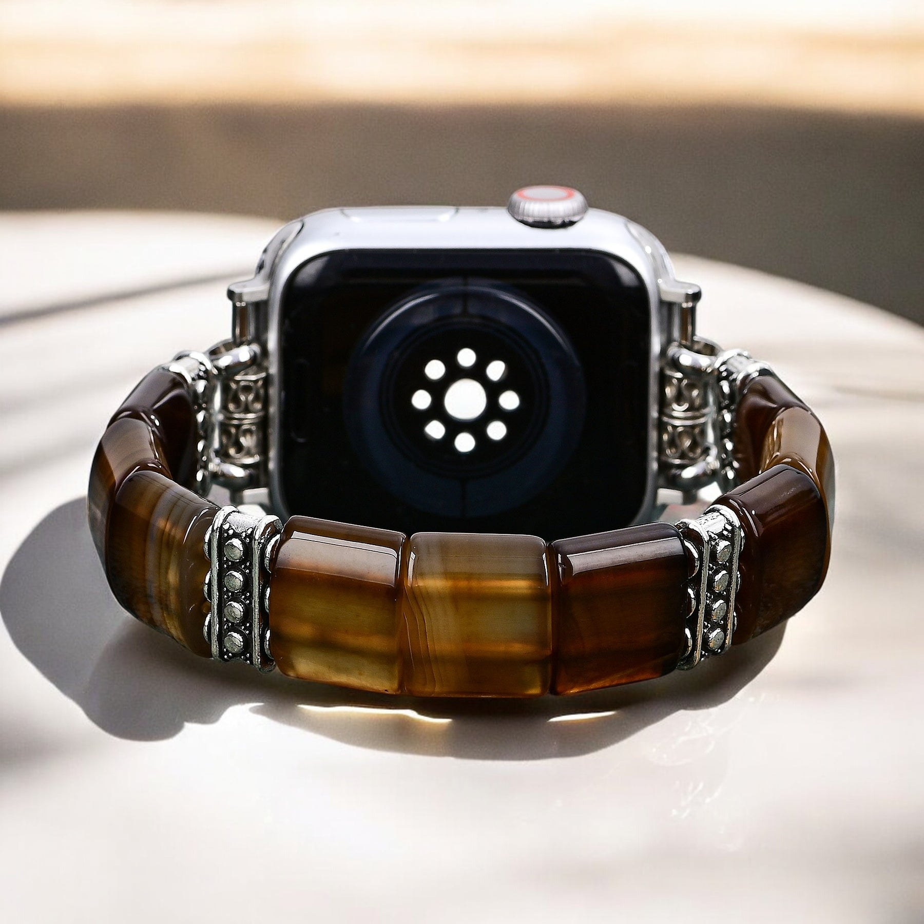 Bracelet extensible en agate dune éthérée pour Apple Watch