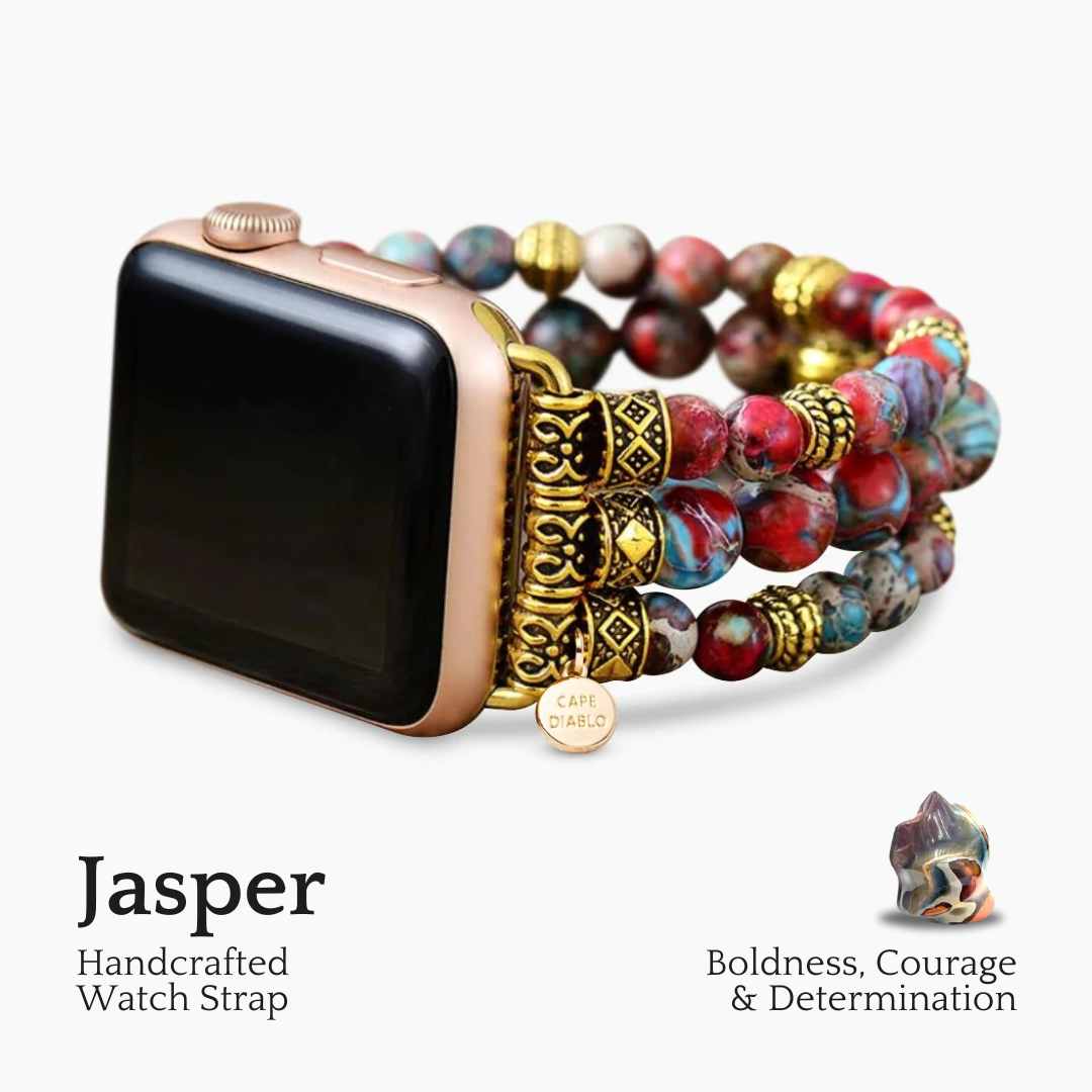Bracelet extensible en jaspe cramoisi pour Apple Watch