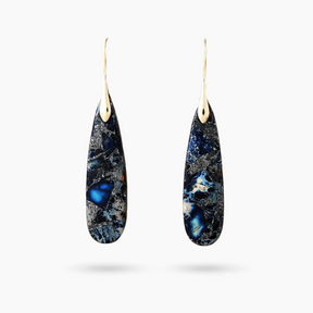 Boucles d'oreilles pendantes en jaspe Horizon bleu marine